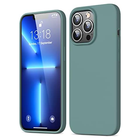 GOODVISH Compatible with iPhone 13 Pro Case, Full Protection Thin Slim Fit Cover for iPhone 13 Pro 6.1 Inch, Great Grip Soft-Touch Finish of The Liquid Silicone Exterior Feels,Pine Green Cover