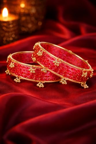 Image of Shining Diva Fashion 16 Pcs Trendy Stylish Glass & Kashmiri Ghungroo Bangles Set for Women & Girls | Traditional Festive Wedding Party Jewellery