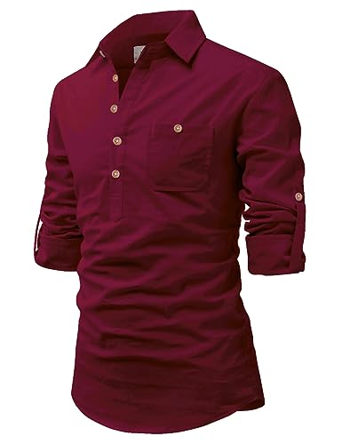 Image of Vida Loca Men Cotton Full Sleeve Casual Spread Collor Slim Fit Short Kurta for Men and Boys (Pack of 2)