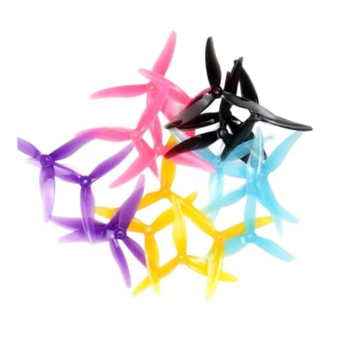 Hélices 3 pales 5.1 pouces polycarbonate cristal noir pour drone quadcopter