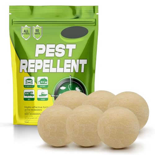Pesdispear Repelente Ratones, Ahuyentador de Ratones, Antimosquitos Repelente Mosquitos Anti Cucaracha Más Eficaz que los Ultrasónico de Plagas 6 Bolitas