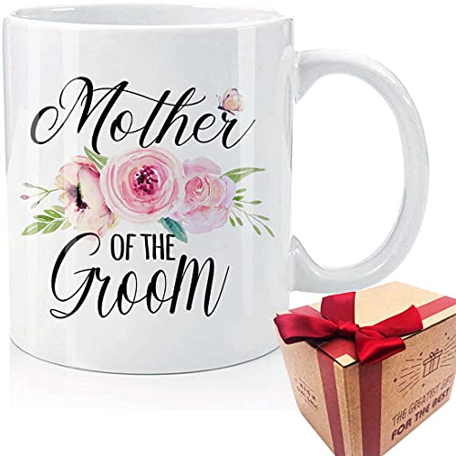 Mother of the Groom Mug Gift for Husband's mother, Mon, Mother in Law, Cute Wedding Mother of the Groom Coffee Mug, Christmas, Thanksgiving, White Cup