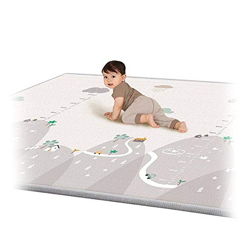 ベビープレイマット ベビーマット 折り畳み式 持ち運びやすい 無毒 無味 滑り止め 防水 環境にやさしい高密度XPE素材 かわいいベビーマッ 200*180cm*1cm 室内&屋外 收納袋付き