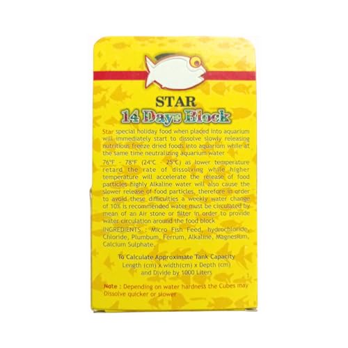 Image of JSquare Holiday Fish Food 14 Days 5 Blocks Fish Food for All Tropical Fishes, Instant Energy Booster, Never Clouds The Water,All Life Stages