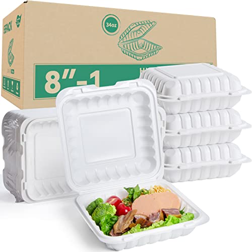 Leobox LB81-55 To Go Containers, 55 Pack Reusable Take Out Food Containers 34 Oz Bpa Free Mfpp To Go Boxes cover