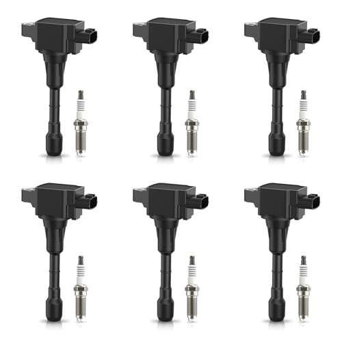 Set of 6 Ignition Coil Pack and Iridium Platinum Spark Plugs Compatible with Nissan 370Z INFINITI G37 Q50 Q60 Q70 Q70L QX50 QX70 M37 EX37 FX37 Q40 2008-2017 2018 2019 2020 3.7 V6 Replaces UF617 90174