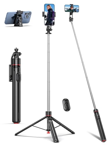 70'' Automatic Tripod, Extendable Selfie Stick Phone with Magnetic Remote & 1/4' Screw Camera Tripod Lightweight Travel Tripod for Cell Phone Compatible with iPhone 16/15/14/13/12/Android