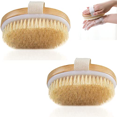 Dry Brushes [Conjunto de 2] Body Brushes, escova esfoliante, esfoliação, banho brush para remoção de dentes, substâncias Lymph Functions Cover