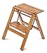 mondex mon8810 – 102 – Taburete Escalera Plegable 2 peldaños Madera Maciza Vernis Cerezo 45 x 43 x 47 cm