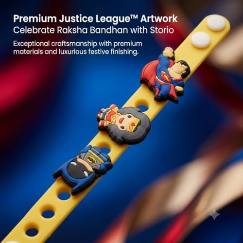 Image of Storio DC Justice League DIY Charms Rakhi | Mix and Match Superheroes | Rakhi for Boys and Girls, Bhaiya, Bhai | Raksha Bandhan Gift