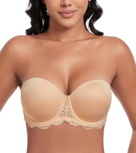 Image of DotVol Women's Plus Size Bra Full Figure Underwire Contour Beauty Back Lace Multiway Strapless Bra