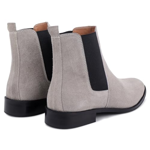 Image of LOZANO Suede Leather Chelsea Boots for Men | High Ankle Boots, Soft Cushioned Insole, Slip-Resistance, Arch Support & Shock Absorption