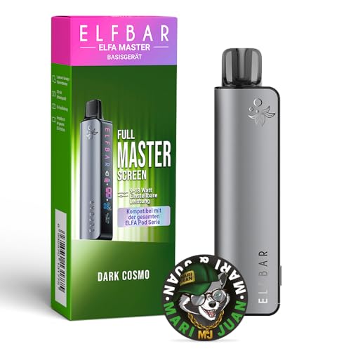 Elfa Master Pod System Basisgerät mit Pod kompatibel mit Elfa Pods Elfa Turbo und Lost Mary Tappo Pods ohne Liquid ohne Nikotin inkl Sticker von Mari und Juan (Dark Cosmo)