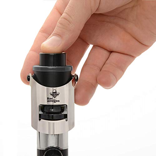Bar Amigos® Champagne Pressure Stopper Grey Gris – De Cava Tapón de presión para botellas de champán y Espumosos Con la tecnología patentada Y Fecha Interruptor Recordatorio