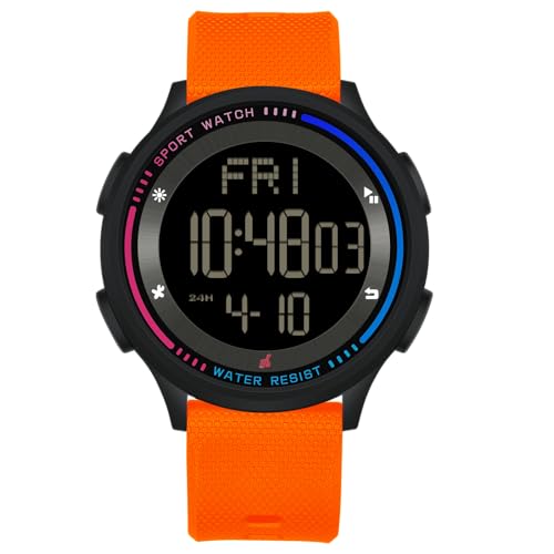 Montre numérique étanche homme et garçon avec double fuseau horaire sport