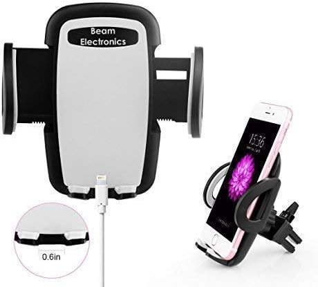Beam Electronics (2 PACK) Universal Smartphone Car Air Vent Mount Holder Cradle Compatible with iPhone X 8 8 Plus 7 7 Plus SE 6s 6 Plus 6 5s 5 4s 4 Samsung Galaxy S6 S5 S4 LG Nexus Sony Nokia and More