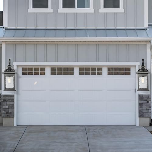 Darkaway 2pcs Outdoor Lights Fixtures Wall Mount, Large 22inch Outdoor Wall Sconce Lights with Water Ripple Glass Outside Exterior Lights Fixture for House Front Porch Patio by Darkaway - Image 6
