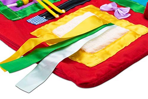 Fidget Blanket- Fidget Pillowcase Cover For Those Suffering From Memory Loss And Dementia, By American Heritage Industries (Red) #TOP5