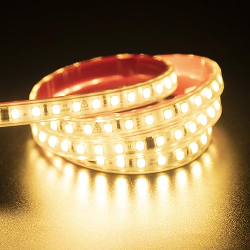 Image of 9.84ft /3M Waterproof LED Strip Lights 3000K Warm White Self Adhesive LED Tape Lights for Bedroom Kitchen Indoor Outdoor Under Cabinet Lighting