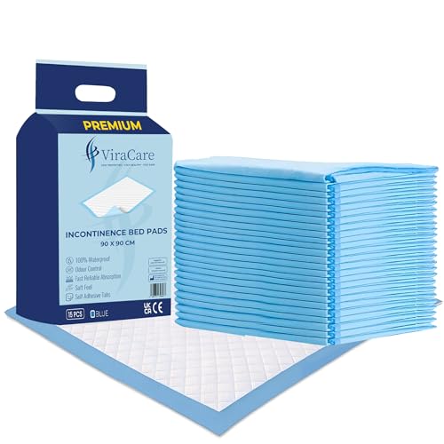 Lot de 15 alèses de lit jetables pour incontinence - 90 x 90 cm - Offre un toucher doux - Pour incontinence - Protection de lit pour enfants - Maternité