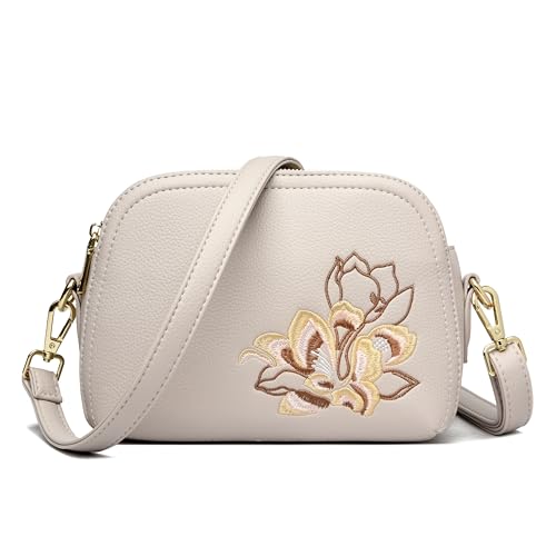Women’s Shoulder Bag Satchel Bags Embroidered Designer Purse Vegan Leather Cell Phone Purse
