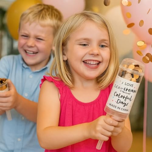 Image of Wanna Party Mini Pocket Confetti Push Pop Containers Sprinkle Paper Poppers for Graduation, Wedding, Baby Shower, Christmas, New Year, Birthday, Fiesta Favors Supplies (Gold)