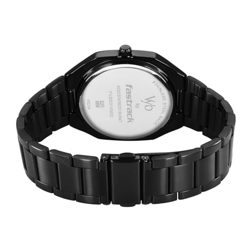 Image of Fastrack Vyb 6.0 Horizon Quartz Black Shaped Dial Men's Watch | Stainless Steel Strap Material Analog | Guys Analog Watches - FV30031KM02