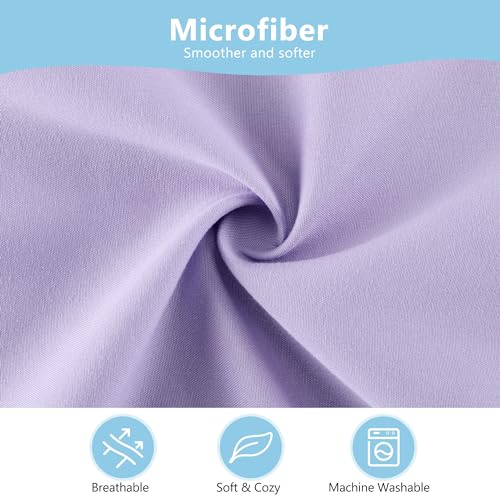 Image of TILLYOU Toddler Pillowcase 2 Pack with Envelope Closure,13 inch x 18 inch Silky Soft Microfiber Travel Kids Pillowcase for Boys and Girls,Light Purple & Light Pink