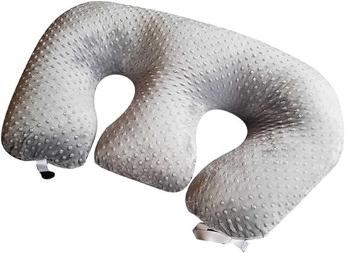 Almohada multifuncional de lactancia para gemelos para amamantar – Almohada de apoyo para lactancia para gemelos y embarazo | Almohada de apoyo de algodón lavable a máquina (Gris)