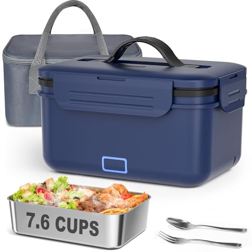 Image of Vingud Cordless Electric Lunch Box for Adults, 1.8L Rechargeable Heated Lunch Box Food Warmer, Portable Self Heating for Men /Women /Office /Car, Lonchera Electrica Portatil Battery Powered Father's Gift