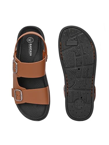 Image of KASTAVA KS 117 Comfortable Premium Synthetic Casual Sandals | Adjustable Buckle Closure | Lightweight Everyday Wear Sandals for Men