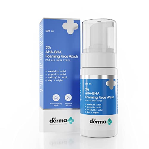 The Derma Co 3% AHA+BHA Foaming Daily Face Wash -100 ml | Control...