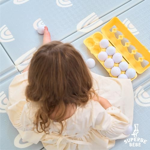 SUPERBE BEBE Montessori Eier - Kinder Und Baby Spielzeug - Kunststoff-eier Zum Formen- Und Farben-zuordnen - Motorikspielzeug Ab 3 Jahren - Fördert Kreativität - Geburtstagsgeschenk Baby Mädchen Junge