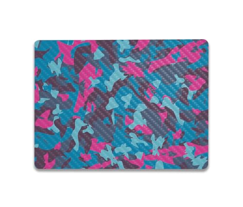Image of MightySkins Carbon Fiber Skin Compatible with Microsoft Surface Laptop Go 3 (2023) Full Wrap Kit - Cool Blue Pink Camo | Protective, Durable Textured Carbon Fiber Finish | Made in The USA