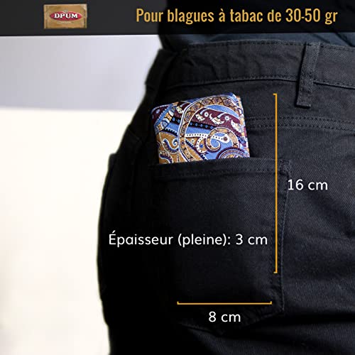 GUGGIARI® Blague à Tabac en Tissu Doux avec Compartiments Pratiques pour: Filtres Tips, Papier à Rouler et Briquet – Pochette pour Sachet de Tabac à Rouler de 30/50 g (Bohemian Tobacco) – vue 3