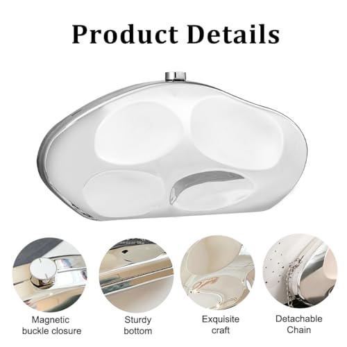 Image of Acrylic Clutch Purse for Women Formal Evening Bag Shell Shape Clutch Handbags with Chain for Party Wedding Prom