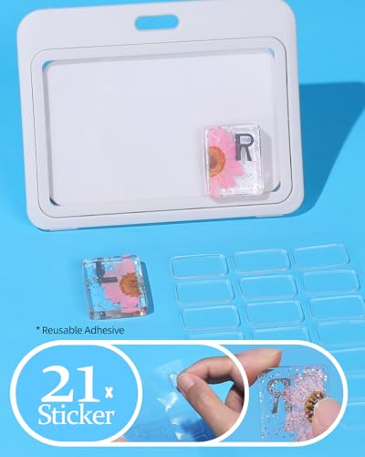 Image of Plifal Xray Markers with Lead Initials Flower - X-ray Markers Rosy Dried Floral Glitter in Resin Radiology Include Reusable Adhesive Tapes to Nurse Radiologist Badge Reel Buddy, Easy to Identify