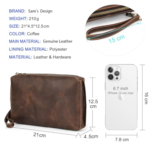 Image of Mens Leather RFID Blocking Travel Clutch Passport Wallet