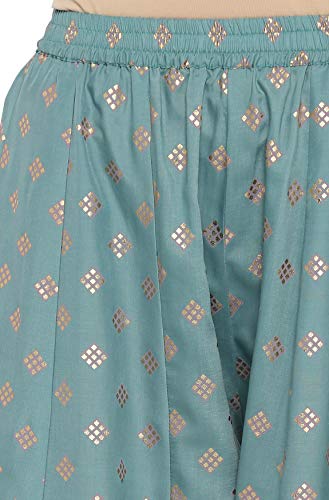 Image of Janasya Women's Yellow Poly Muslin Kurta With Palazzo and Dupatta