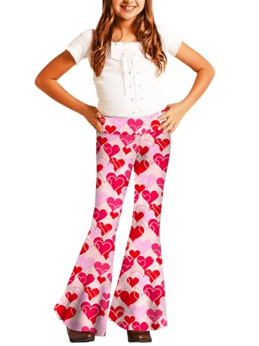 Image of Deerose Girls Halloween Hippie Bell Bottom Pants High Waist Flare Pants 5-14 Years
