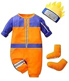 Baby Anime Costume, Cute Infant Toddler Onesie Newborn Cosplay Outfit Romper Clothes (Orange, 6-9 Months)