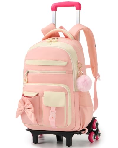 Mochila con carrito niña primaria secundaria ligera para evitar carga pesada