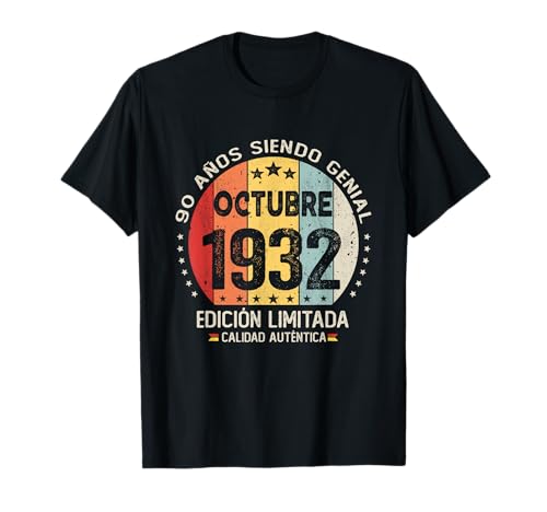 90 años Cumpleaños Las Leyendas nacen en Octubre de 1932 Camiseta