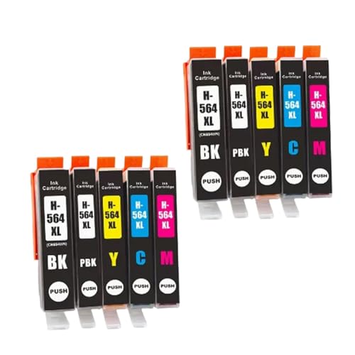 Cartouche d'encre 564XL compatible pour imprimante Photosmart D7560 et B110a lot de 10