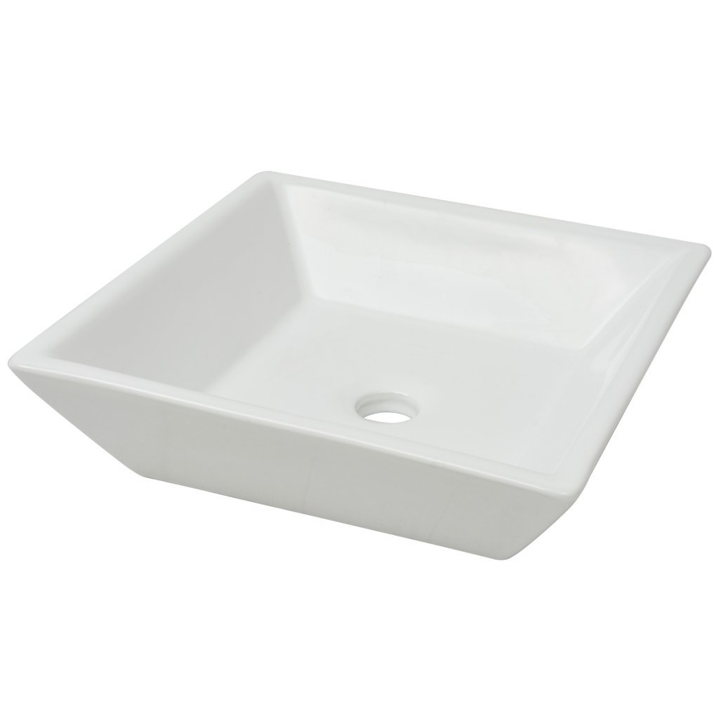 Festnight Lavabo Cuadrado - Color de Blanco Material de Cerámica, 41,5x41,5x12 cm