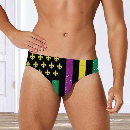 Mardi and Gras American Flag Men's Swim Brief Sexy Bikini Swimwear Swimsuit Trunks Bathing Suits4