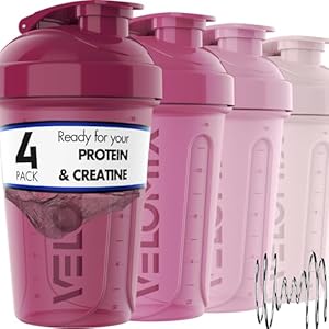Velomix Shaker-Flaschen, 4er-Pack, Burgunderrot bis Rosa