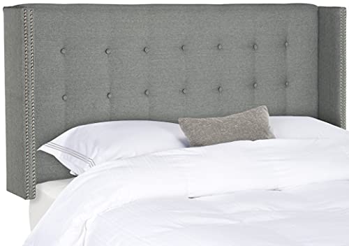 Safavieh Mercer Collection Keegan Linen Tufted Winged Headboard, Queen, Grey #TOP1