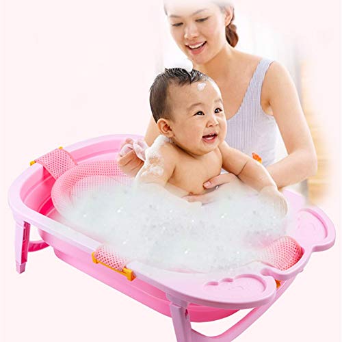 Baby Bath Seat Infant Bathing Support Mat With Four Safety Support Corner, Comfortable Baby Shower Bathtub Sit Up Mesh For Newborn (Pink)
