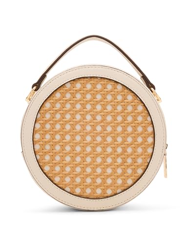 Anne Klein Womens Caning Circle Bag, Natural/Parchment